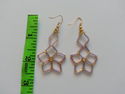 Handmade Rainbow Pink/Gold Glass Beaded Star Earri