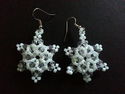 Handmade Clear/White Glass/Crystal Beaded Snowflak