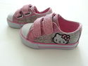 Toddler Girl's Sparkly Pink/Gray Velcro Hello Kitt