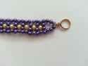 Handmade Purple/Yellow Glass Beaded Bracelet/Ankle