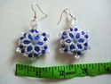 Handmade Blue/White Glass/Crystal Beaded Snowflake