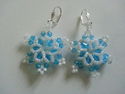 Handmade Light Blue/White Glass/Crystal Beaded Sno