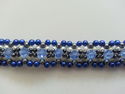 Gorgeous!!! Handmade Blue/White/Gray Glass Beaded 