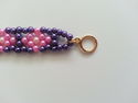 Handmade Purple/Pink Diamond Glass Beaded Bracelet