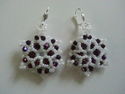 Handmade Metallic Purple/White Glass/Crystal Beade