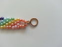 Handmade Rainbow Glass Beaded Bracelet w/ Toggle C