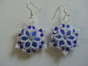 Handmade Blue/White Glass/Crystal Beaded Snowflake