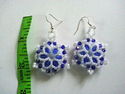 Handmade Blue/White Glass/Crystal Beaded Snowflake