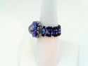 Hand-Made Glass Beaded Purple/Black/Gray Ring sz 8