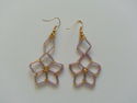 Handmade Rainbow Pink/Gold Glass Beaded Star Earri