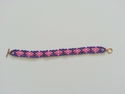 Handmade Purple/Pink Diamond Glass Beaded Bracelet