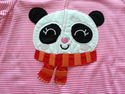 Carter's Pink/White Striped Panda Zip Up Jersey Sl