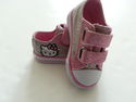 Toddler Girl's Sparkly Pink/Gray Velcro Hello Kitt