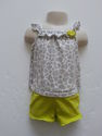 2 Piece Child of Mine Gray/White/Lime Green Outfit