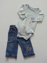 3 Piece Cherokee Striped Butterfly Outfit  sz 12 M