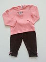 3 Piece Little Lass Long Sleeve Brown/Pink/Salmon 