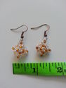 Handmade White/Orange Glass Beaded Pillow Earrings