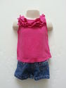 2 Piece Jumping Beans Fuchsia/Denim Outfit sz 12 M