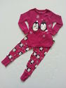 2 Piece OshKosh B'gosh Fuchsia Penguin Pajamas sz 