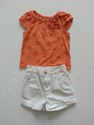 2 Piece Cherokee Orange/White Polka Dot Outfit sz 