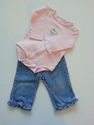 2 Piece Carter's/Rider's LS Pink/White/Denim Cow O