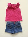 2 Piece Jumping Beans Fuchsia/Denim Outfit sz 12 M