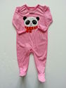 Carter's Pink/White Striped Panda Zip Up Jersey Sl