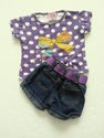 2 Piece 2B Real Purple/White Polka Dot Bow "Cutie"