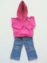 2 Piece Faded Glory Long Sleeve Hooded Hot Pink/De