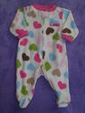 Carters Zip Up Fleece Footed Heart Sleeper sz newb