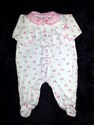 Carter's White/Pink Flower Print Collared Snap Up 