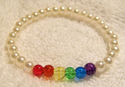 Rainbow Pride Chakra Stretchy Bracelet Imitation P