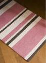Pink Stripe Hooked Wool Rug (2x3')