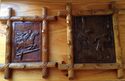 Antique 1953 Handcarved Walnut Wood Raised Relief 