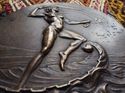 Large Antique Bronze Relief Statue Plaque Nude Sai