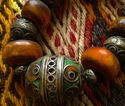 Vintage African Berber handmade enamel Amber Green
