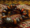 Vintage African Berber handmade enamel Amber Green