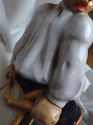 Hungarian Antique Handmade Pottery Statue Figurine