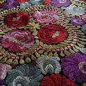 Antique Large Matyo Embroidered Handmade Tableclot