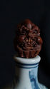 Chinese antique coquilla nut carving miniature mon