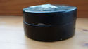 Antique chinese black lacquer box with inlaid moth