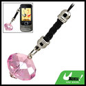 Pink Man-made Crystal Color Charming Cellphone Str