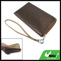 Coffee Woven Style Faux Leather Cell Phone Pouch C