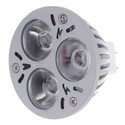 Aluminum MR16 3W 12V 6500K 3 Ultra Bright LED Ligh