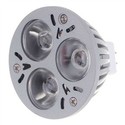 Aluminum Material MR16 3W 12V 3 LED 6500K Light Bu