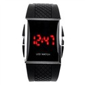 Sports Digital LED Watch with Red LED Display Rubb