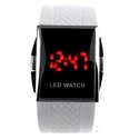 Sports Digital LED Watch with Red LED Display Rubb