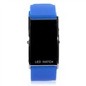 Stylish Rectangle Case Silicone Band Red LED Watch