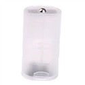 Transparent AA to D Battery Converter Case Holder 