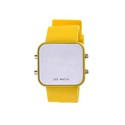 Mirror Surface Style Red LED Watch Rubber Waist Wa